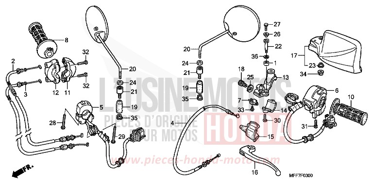 HANDLE LEVER/SWITCH/CABLE for TRANSALP ABS ANCHOR GRAY METALLIC-U (NH229) from 2008